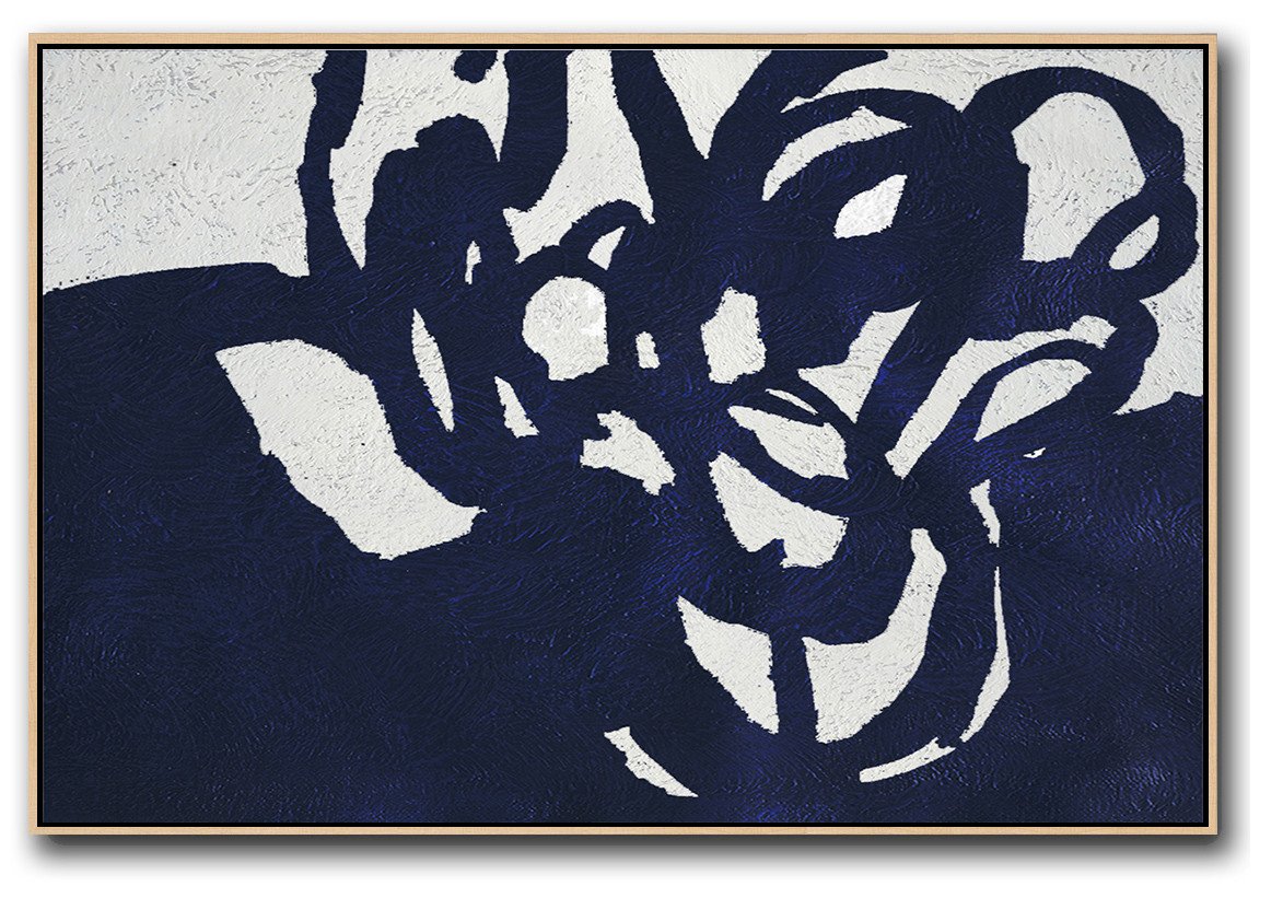 Horizontal Navy Minimalist Art #NV3C - Click Image to Close